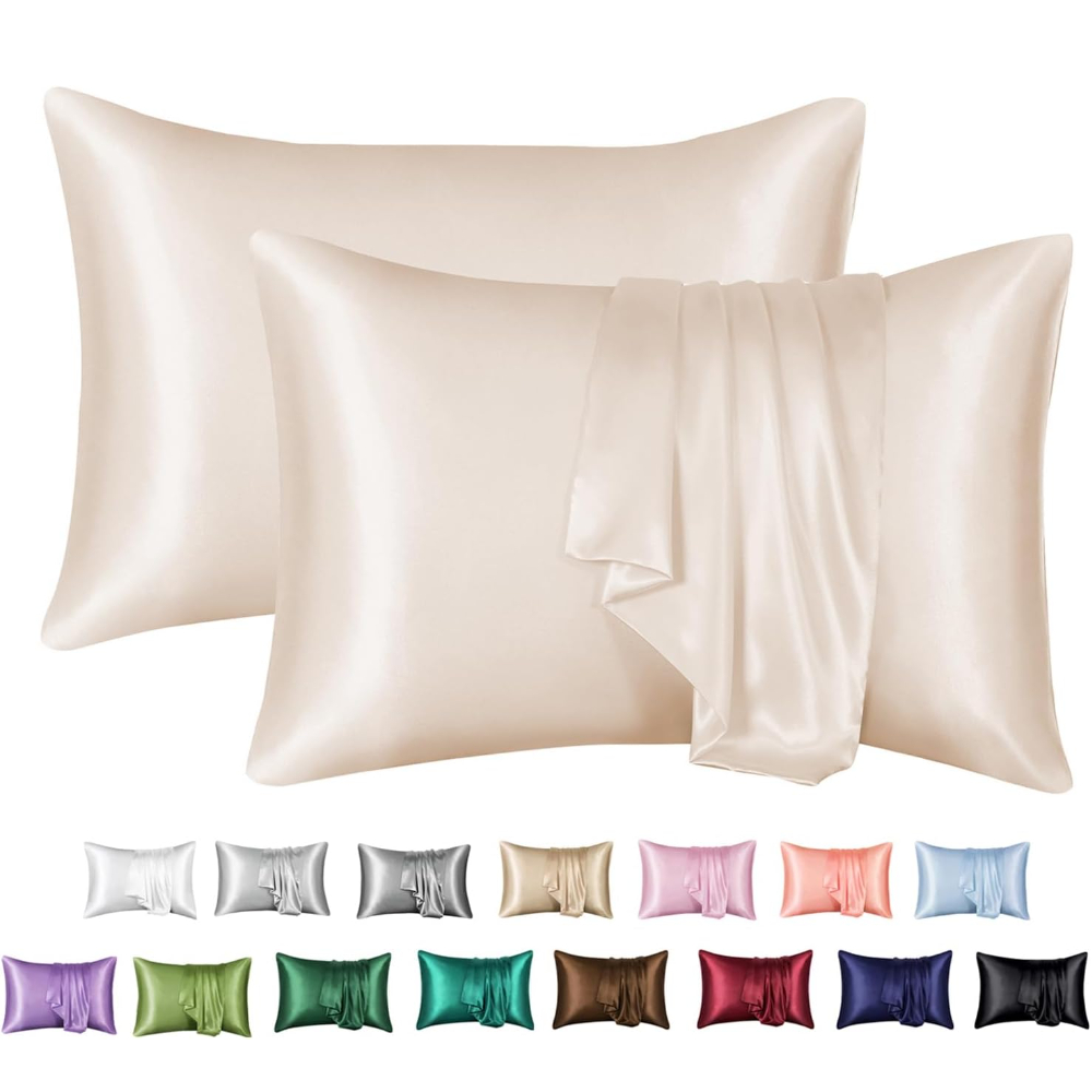 Satin Silk Pillowcase Hair Skin - 髪と肌用のサテン枕カバー 2 パック シルク枕カバーに似た非常に柔らかく冷却効果のある封筒開閉式ホームテキスタイル