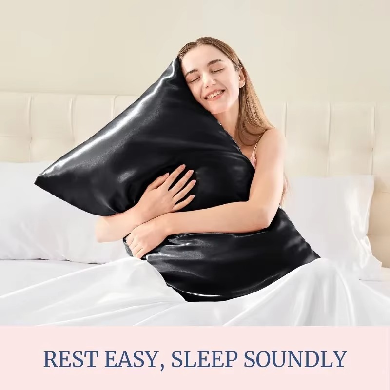 Satin Silk Pillowcase Hair Skin - 女性・男性向け、1/2枚入り、様々なサイズに対応したサテン製枕カバー。髪や肌に優しく、非常に柔らかく、冷感があり、シルクのような感触。ギフトにも最適。
