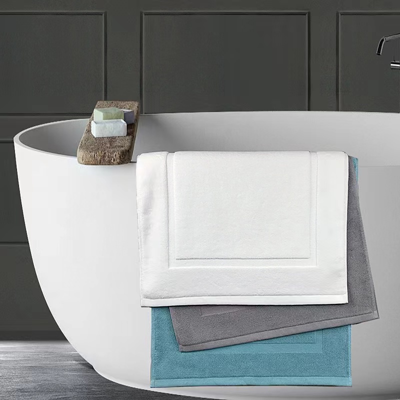 Quick Dry Diatomite Bath Mat - ホワイトフロアタオル厚みのあるジャカードスパバスルームマットホテルホームグレーバスマット綿100%ノンスリップ吸水バスタブタオル