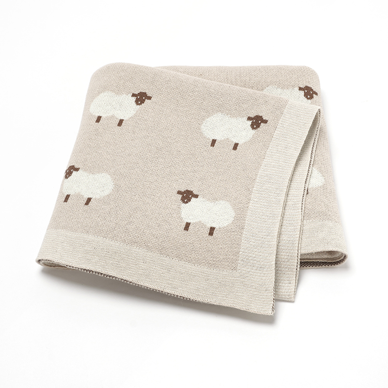 Muslin Cotton Bedspread - かわいい羊プリントモスリン新生児男の子 & 女の子ベビーベッドブランケットおくるみラップオーガニックコットン幼児セキュリティブランケット 0-24 メートル
