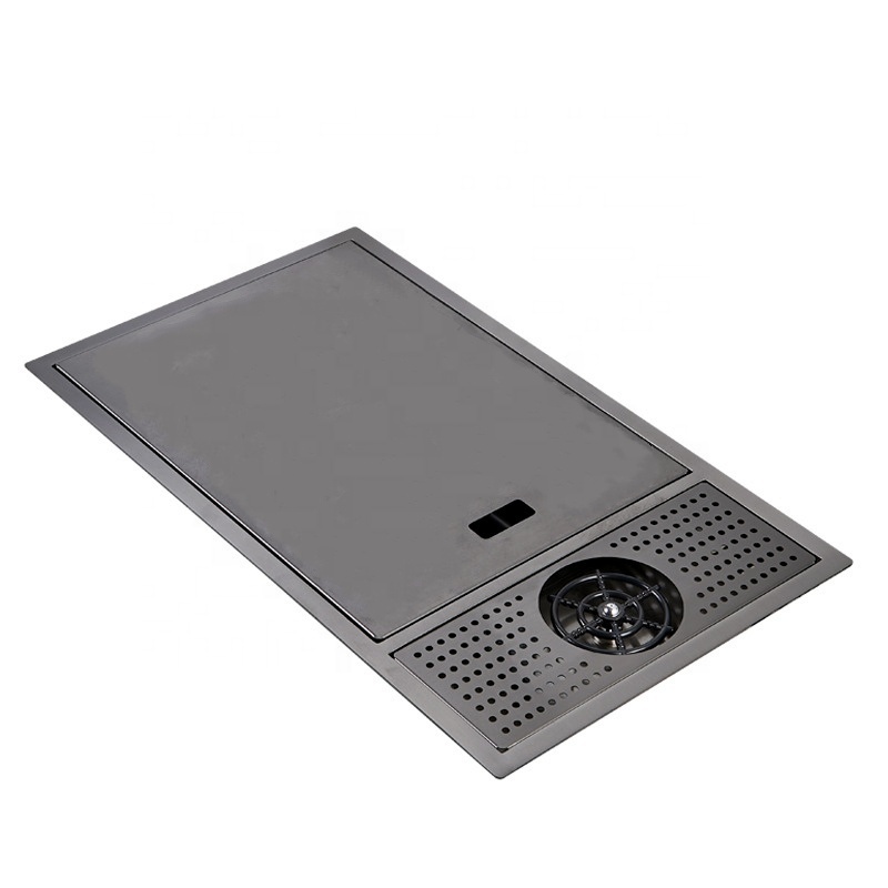 Kitchen - 現代的な多機能スマート洗浄カップウォッシャー ナノブラック RVバーシンク 304ステンレス鋼製 隠しシングルボウルシンク キッチン用