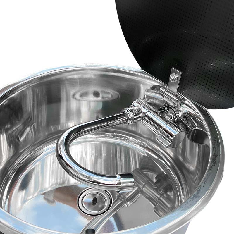 RV用円形シンク 蓋付き キッチン折りたたみ式フリップカバー - Kitchen のレビューと価格