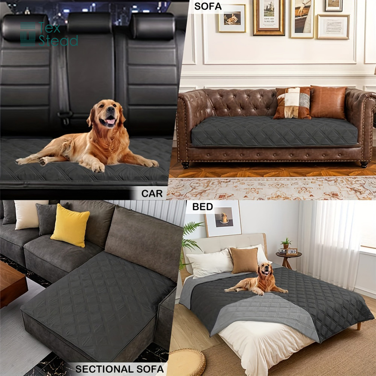 リバーシブル防水犬用ベッドカバー＆ペットブランケット、ソファ - Waterproof Mattress Protector Breathable のレビューと価格