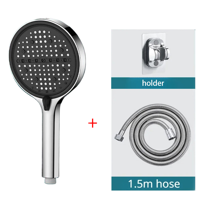 3 個のバスルームシャワーヘッドシルバー 8 ギア調整可能な - High Pressure Shower Head Handheld のレビューと価格
