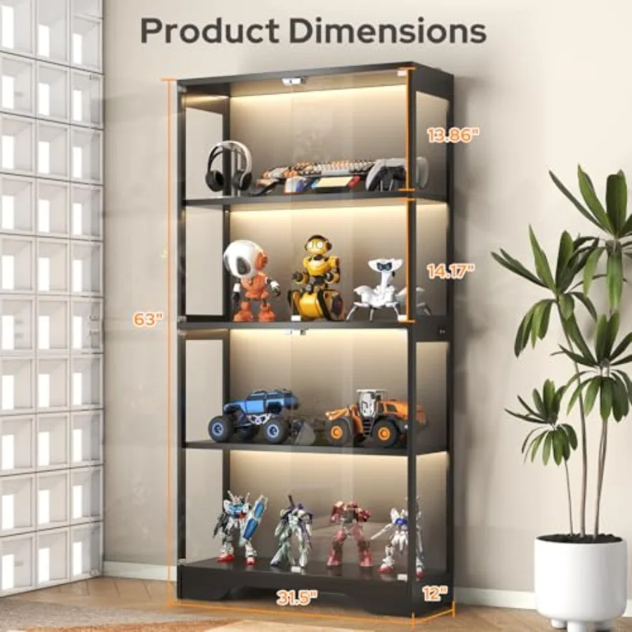 コレクションや美術書を収納できる、ガラス扉付きの展示キャビネ - Lighting のレビューと価格
