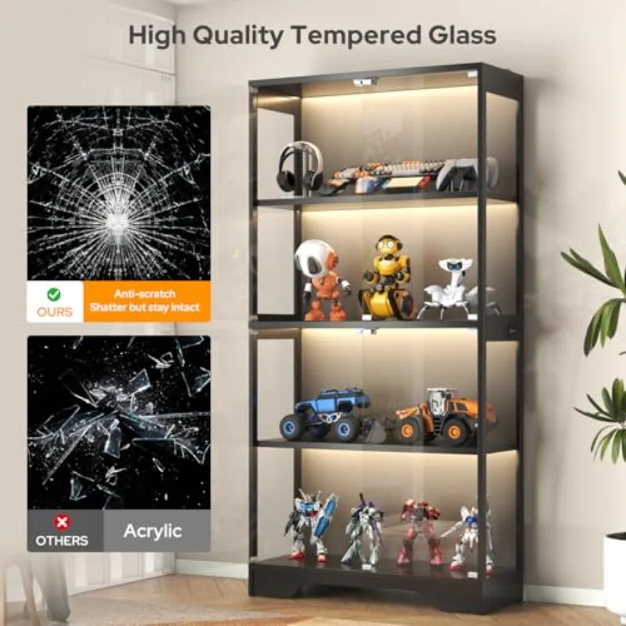 コレクションや美術書を収納できる、ガラス扉付きの展示キャビネ - Lighting のレビューと価格