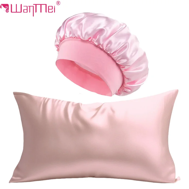 2個入りシルク枕カバー＆サテンボンネットセット シルクヘア＆ - Satin Silk Pillowcase Hair Skin のレビューと価格