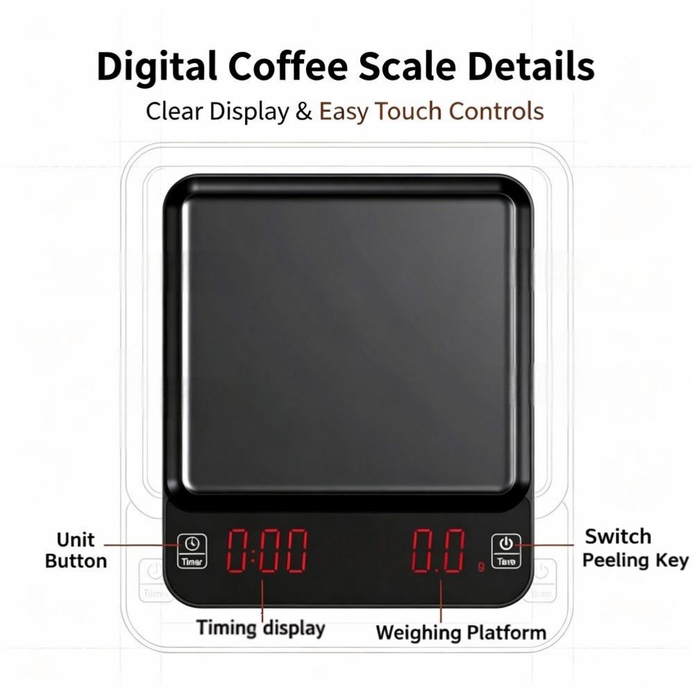 3kg/0.1g高精度デジタルコーヒースケール、LEDポータ - Kitchen のレビューと価格