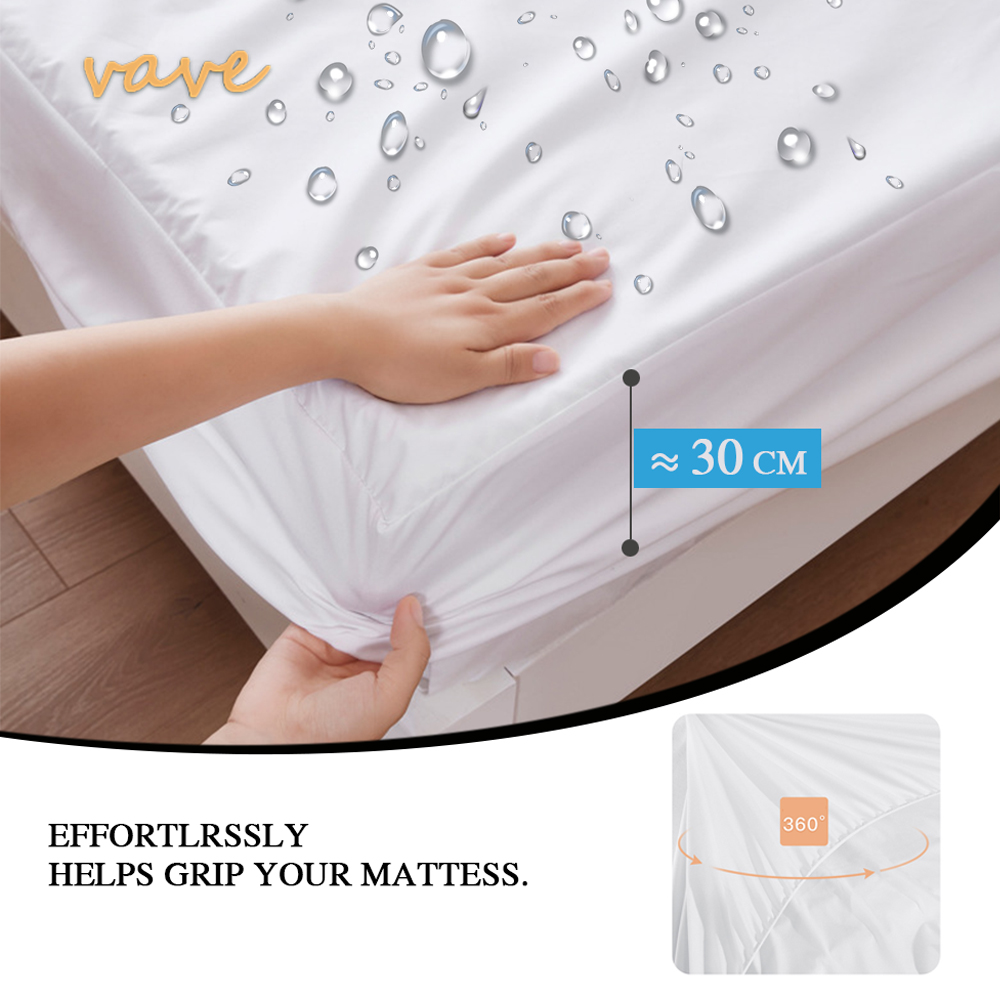 フィットベッド100% 防水,伸縮性バンド付き滑り止めマット - Waterproof Mattress Protector Breathable のレビューと価格