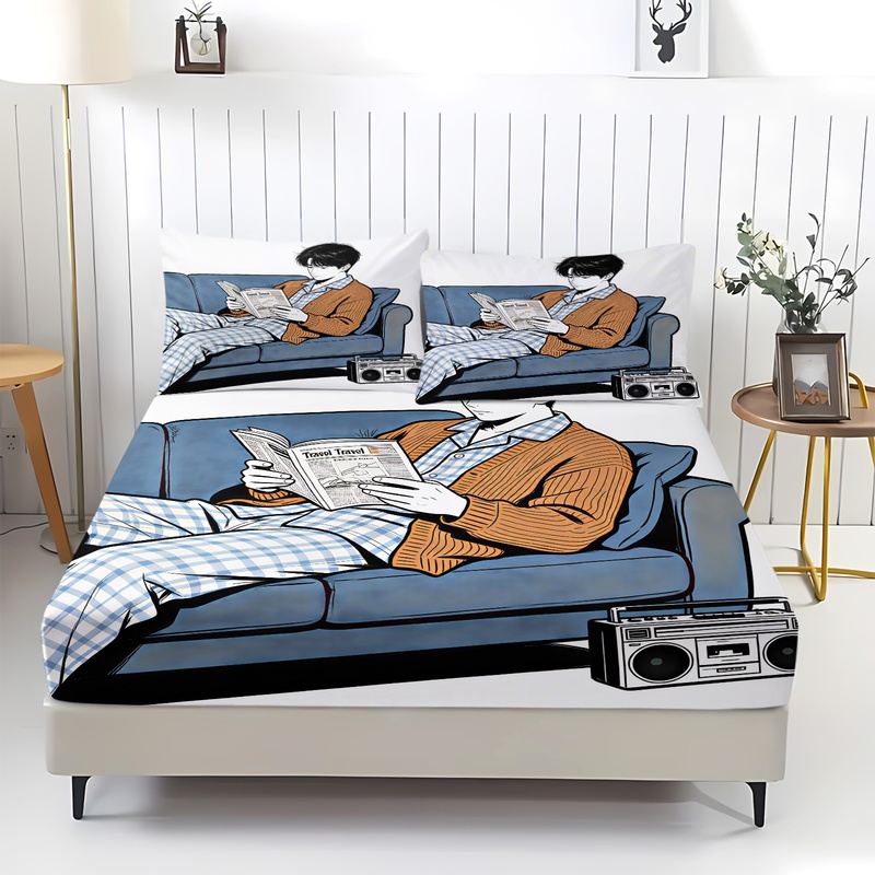 ソフトトラベルプレップフィットシーツセット、ファッショナブル - Fitted Bed Sheets Deep Pocket のレビューと価格