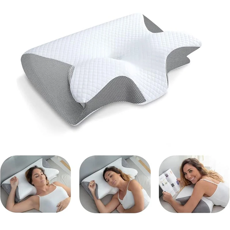 整形外科用輪郭ネックピロー メモリーフォーム 2 in 1  - Memory Foam Orthopedic Pillow Neck Pain のレビューと価格