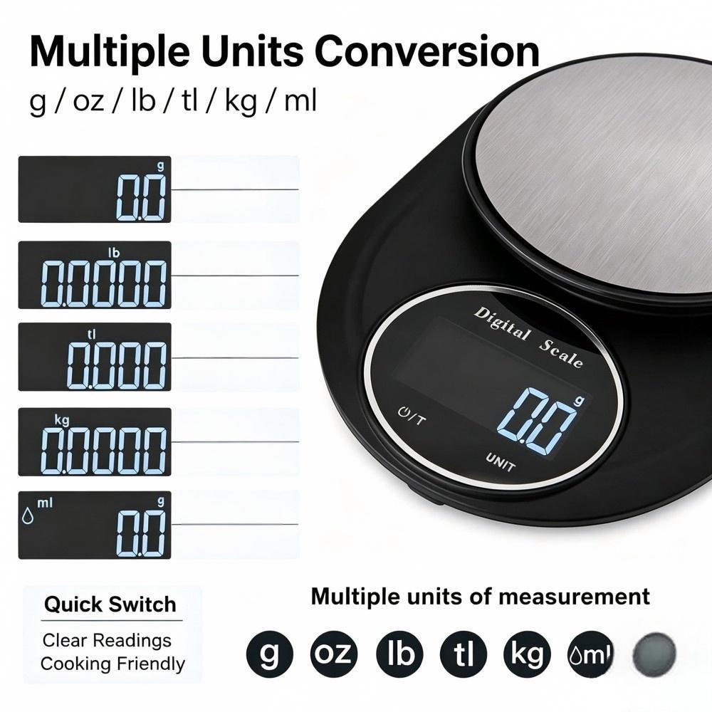 2KG 0.1g ミニポータブルデジタルキッチンスケール、丸 - Kitchen のレビューと価格