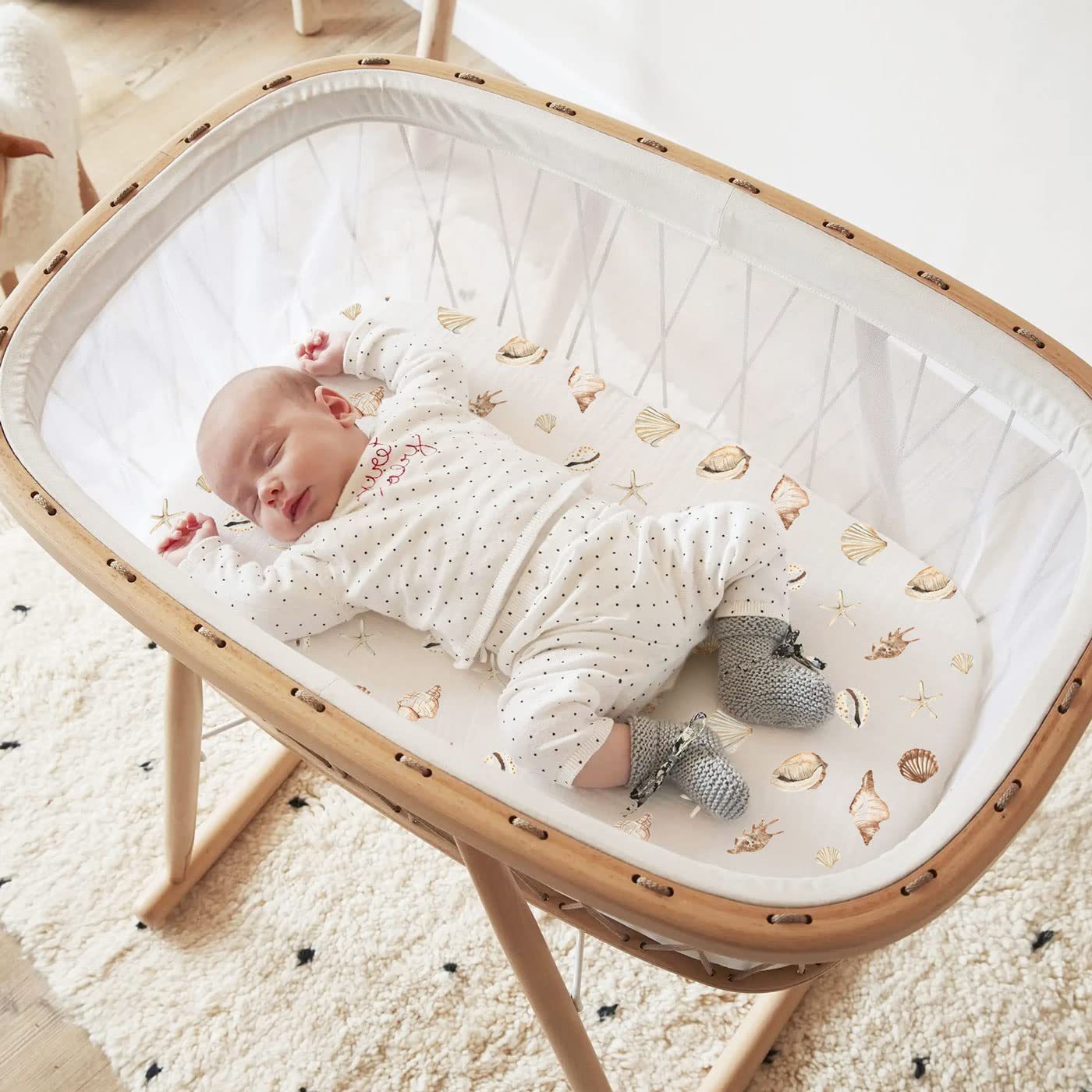 2枚組 ベビーバシネットシーツ モスリン バシネットシーツ  - Muslin Cotton Bedspread のレビューと価格