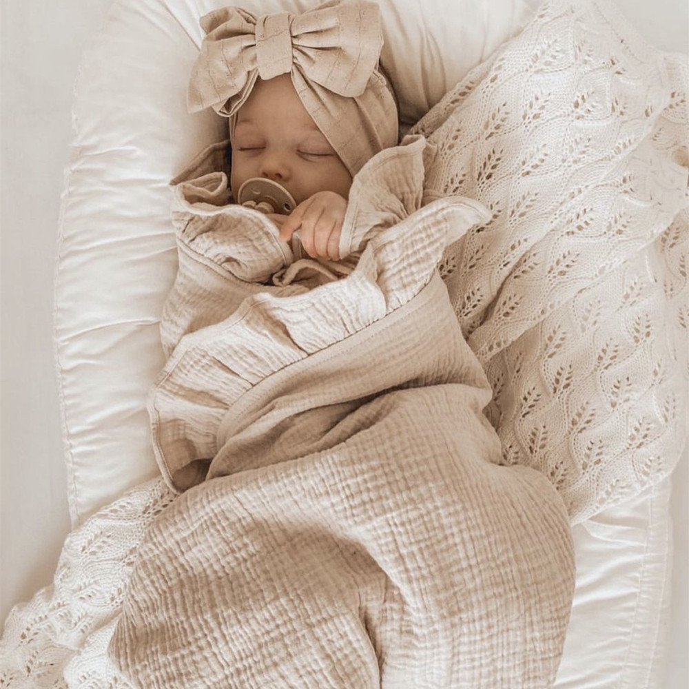 インフリルモスリンベビーおくるみブランケット新生児寝具オーガ - Muslin Cotton Bedspread のレビューと価格